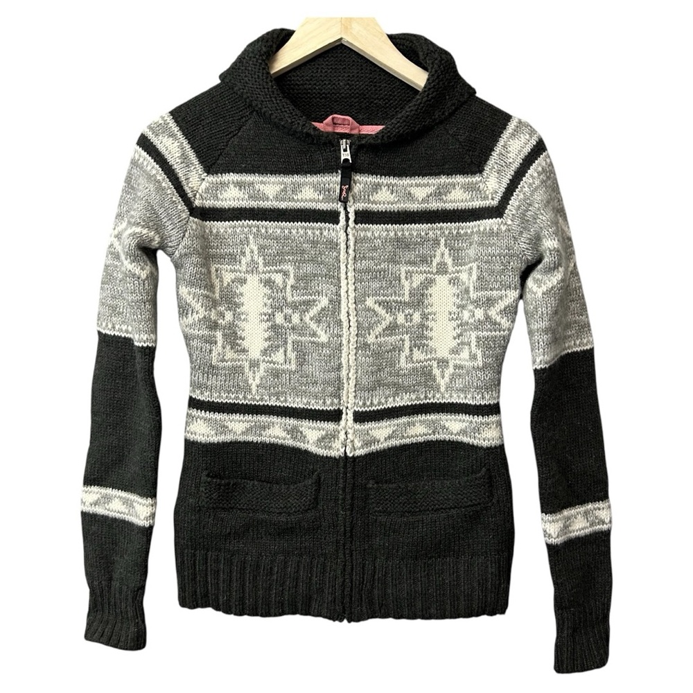 Triple Five Soul Full Zip Knit Wool Blend Cardigan Sweater Size Small